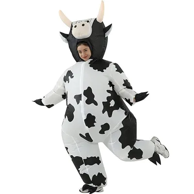 Funny Cow Inflatable Mascot Costume Kids Size Halloween Masquerade Cosplay for Party and Carnival Performance