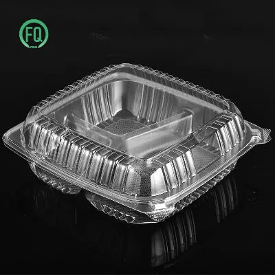Good Quality Rectangular Clear Hinged Food Box for Food Bakery Snack