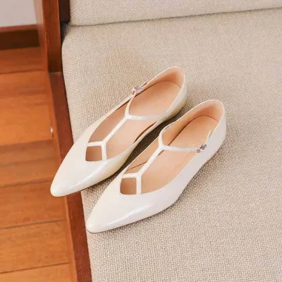 Early Spring New Vintage Kitten and Mary Jane Shoes Genuine Leather Pointed Toe Single Shoes Women