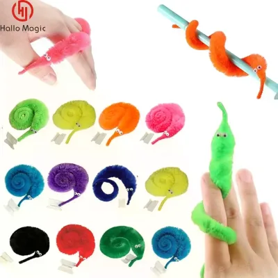 Funny Worm Magic Props Toys for Beginners Wiggly Twisty Worm with Invisible String Party Games Favors Trick Toys