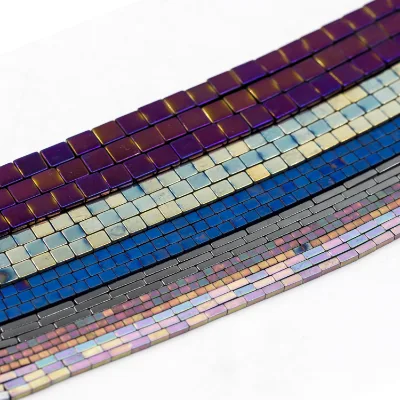 Hematite Beads Natural Square Healing Hematite Beads 3*3MM Blue Hematite Beads for Making Jewelry