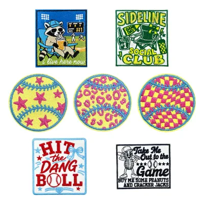 Baseball Embroidery PVC Fabric Iron-On Softball Sports Style Patch Sticker for Hats Clothing Luggage DIY Decoration