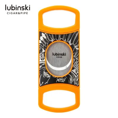 Double Way Cut Portable Plastic & Stainless Steel Cigar Cutter with Self Sharpening Blades and Sharp Knife