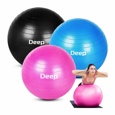 Wholesale  Fitness Yoga Accessories Custom LOGO 55cm 65cm 75cm Large Yoga Ball Exercise Ball for Physical Therapy