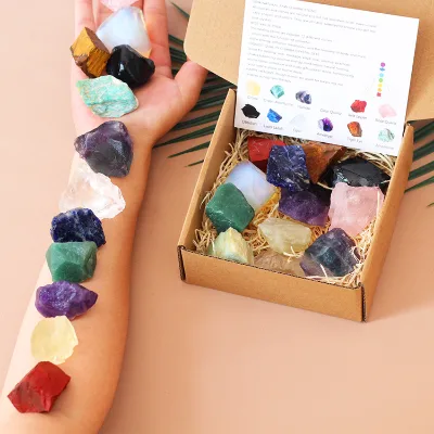 Natural Crystal Gift Stones Set Polished Feng Shui Luxury Birthstones Constellation Crystals for Healing Raw Stone Collection