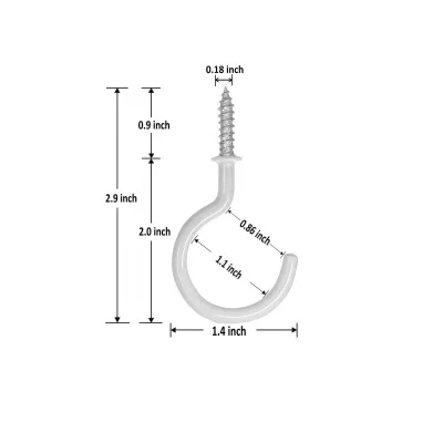 Heavy Duty  Vinyl Coated Ceiling Hooks Screw Plant Kitchen Cup Hooks for Hanging Plants Lights Cups Mugs Pots