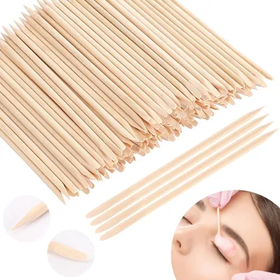 High Quality Orange Salon Manicure Tool Cuticle Pusher Remover Nail Wooden Stick Orange Nail Sticks