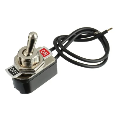 Heavy Duty Toggle Switch SPST 2 Pin ON/Off Rocker Toggle Switch 6A/125V 3A/250V for Car Truck Boat Marine Black Shell