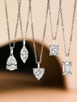 ANSTER Customize Diamond Minimalist Pendant 18K/14K/9K White Gold for Party Gifts Engagement Wedding Trendy Jewelry in Stock