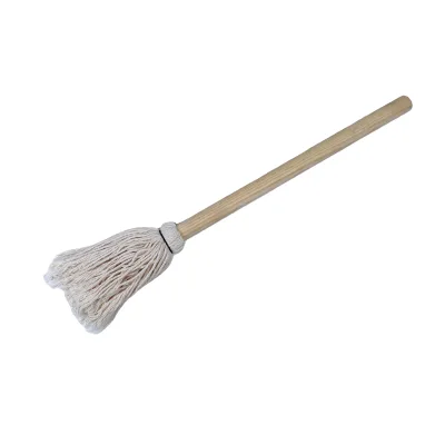 Factory Supply 15.7''40cm Cotton Basting Mop BBQ Brush Long Wood Handle Sauce Mop Basting Brushes Oil Brush BBQ Accessories