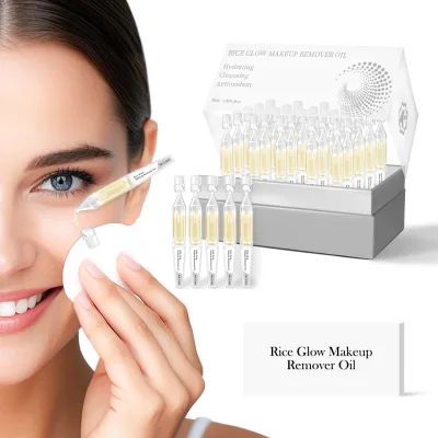 Rice Bran Glow Makeup Remover Oil with Sunflower Oil Antioxidant for Gentle Cleanse and Radiant Finish Target Pores
