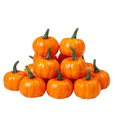 polyresin pumpkin Small Artificial Lifelike Pumpkin Fall Harvest Mini Pumpkins for Home Garden, Fall Harvest Decor, Thanksgiving