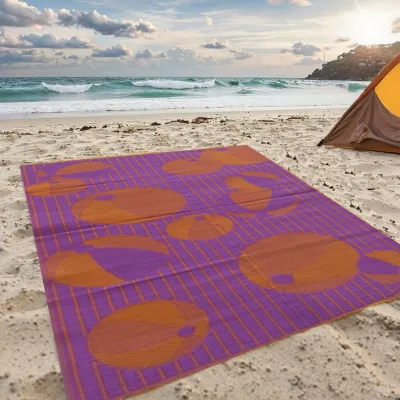 Custom Wholesale High Quality Lightweight Portable Foldable Reversible Rolled Recycled Plastic PP Picnic Beach Mat Waterproof