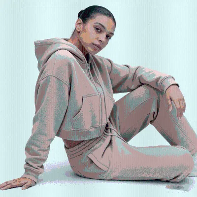 345gsm Custom Printed Winter Eco-Friendly Windproof Plus Size Women's Distressed Fleece Full Length Hoodie & Tracksuit Set