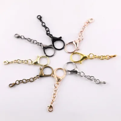 Metal Large Lobster Button Four-link Chain Keychain Diy Handmade Bag Cart Hanging Accessory Connecting Chain Customizable Size