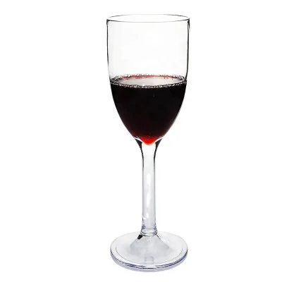 14oz Classic BPA-Free Plastic Restaurant Goblet Red Wine Glass Style Colored for Water Usage