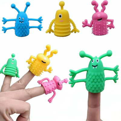 Educational Monster Finger Puppet Soft Plastic Finger Puppets Toy  for Children Birthday Gifts Monster Finger Puppet