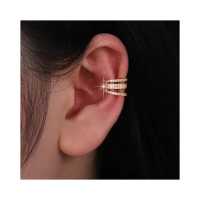Wholesale an Ear Cuff  That Hugs Your Ears Tightly  Exquisite High Quality Zircon Brass Gold Plated Ear Clip Earrings for Women