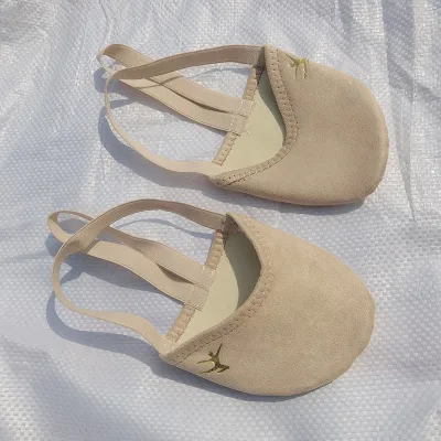 Half Sole Dance Gymnastics Shoe Rhythmic Gymnastic Toe Shoes Microfiber Leather Half Toe Shoes