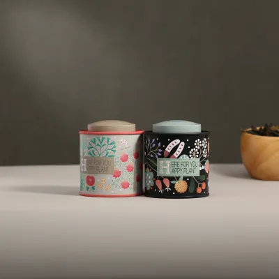 Wholesale Small Food Grade Silver Metal Coffee Tin Jar Customised Sticker Label Tea Tin Box Can