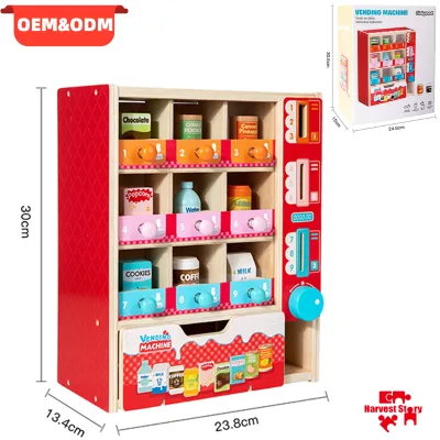 Educational Wooden Vending Machine Game Toddler Learning Math Toy Logic Thinking Training Preschool Pretend Play Store Kit