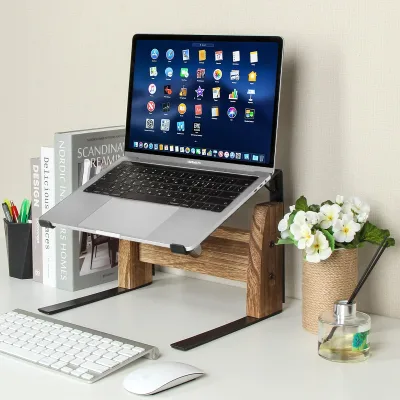 Hot Sale Portable Monitor Stand Riser Mac Book Wooden Bamboo Laptop Stand Computer Stand Holder for Office