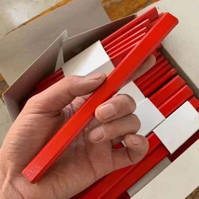 Carpenter's Lead Pencil Construction Site specialized Marking Tool Flat Head Wooden Black Octagonal Red square