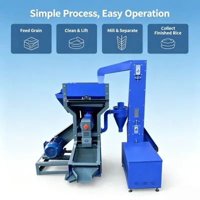 Automatic Rice Milling Machine 600kg Hour Complete Set with Color Sorter