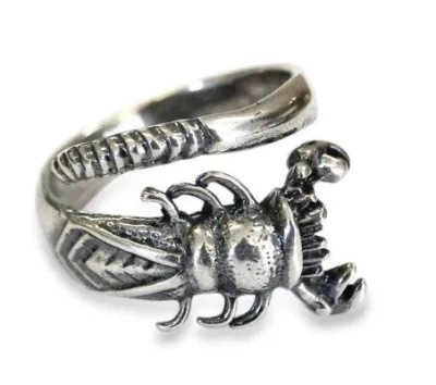 Vintage Old Silver Scorpion Knuckle Ring