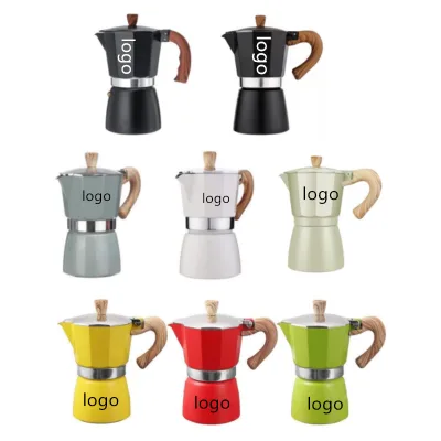 Hot Sale 3 Cups 6 Cups Classic Italian Coffee Maker Aluminum Temperature Controlled Double Valves Stovetop Espresso Moka Pot