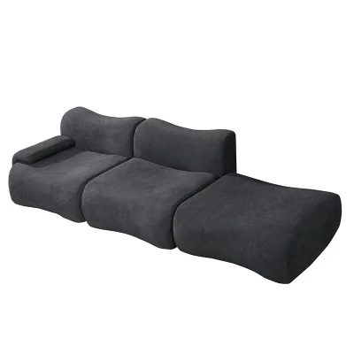 Corner Style Sponge Filled Fabric Sofa Bed Set Eco-Friendly Foldable Sofa for Home Apartment Hotel School Living Room
