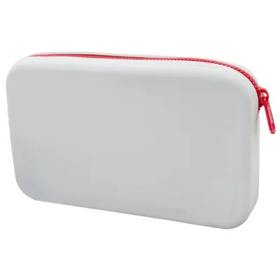square Silicone Storage Bag Zipper Soft Change Pouch Solid Color Silicone Cosmetics Storage Box