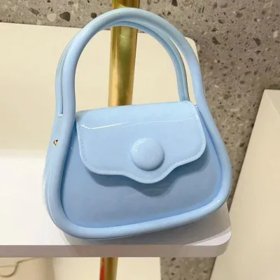 Cheap Price Blue Tote Handbag Little Girls Candy Color Crossbody Bag with Single Chain Shoulder