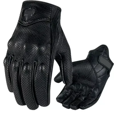 Men Woman Impact Resistant Motorcycle Sheepskin Leather Riding Motor Guantes Racing Gloves
