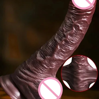 Movable Sliding Skin Dildo Wholesale Hot Selling Ultra Realistic Silicone Black Dildo Dong Cock with Balls
