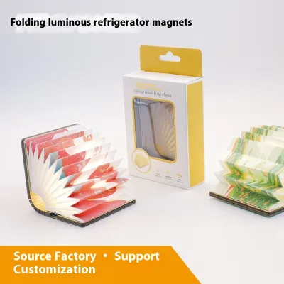 Mid-Autumn Festival Paper Book Lights Creative Folding Luminous Eco-friendly Refrigerator Sticker Business Promotional Gift