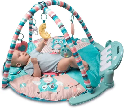 Large Soins Pour Bebes Play Gym with Soft Hanging Rattles Toys Washable Mat Kick Play Keyboard Piano Musical Activity Center