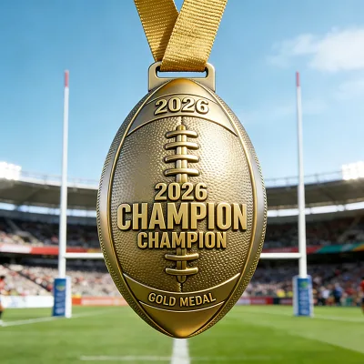 Wholesales Custom Soft Hard Enamel Rugby Ball Medals Sport Club Competition Medals