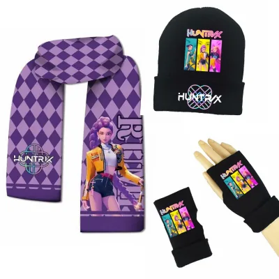Linda hit product Men's and Women's Scarves Winter Hats Socks K-POP Witch Hunt Scarf Hat Gloves Winter Warm Set