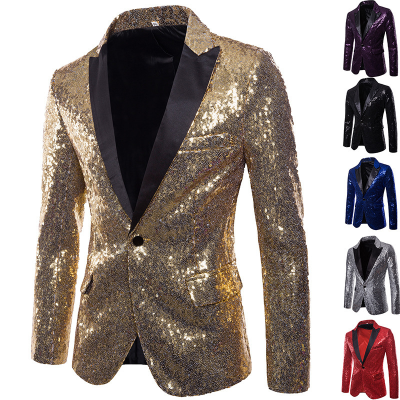 Tuxedo Men Blazers New Fashion Suits Weddings Slim Fit Latest Men Blazer Design Men Sequin Jacket Glitters Suit Ropa Para Hombre