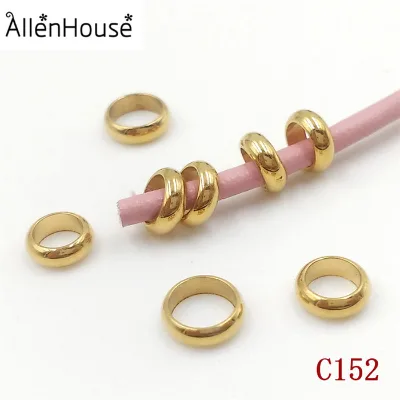 Gold Tone Stainless Steel 4mm 5mm 6mm Spacer Beads for Jewelry Findings and Components