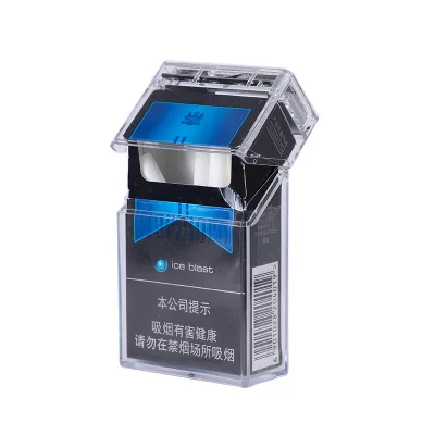 Factory Wholesale Cigarette Case Plastic Transparent Rechargeable LED Cigarette Box with Lighter