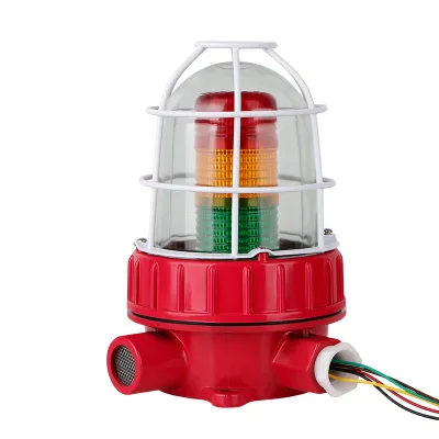 220V/24V Explosion-Proof Three-Color Light Alarm System Multi-Layer Warning for Chemical Factory with Sound Light Flashing BBJ-5