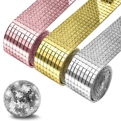Creative Magic Self-Adhesive 5x5mm Disco Mirror Mosaic Tiles for Interior Decor DIY Disco Balls Card Making and Art Collages