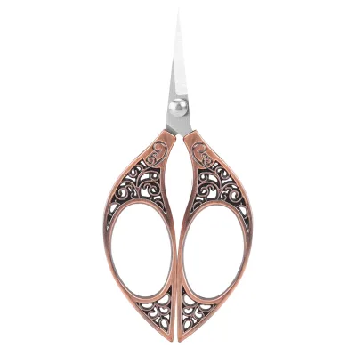 Vintage Leaf Design Alloy Stainless Steel Scissors Fine Point Snips for Thread Trimming Embroidery Garment Handmade Art Craft