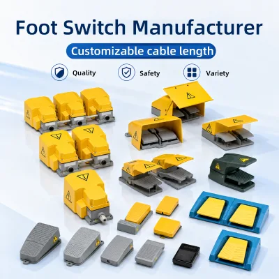 Heavy-Duty Industrial Pedal Switch Safe Durable Foot Operated Controller Single for Welding Machine Industrial Equipment Control