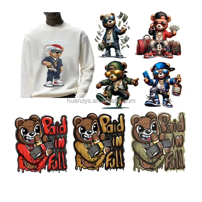 Custom Cartoon Vinyl Logo Heat Transfer Film Designs A3 A4 Size Dtf Transfers Ready to Press Sti  Ckers for Clothes