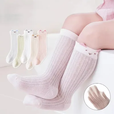 Baby Stockings Thin Cotton Socks Breathable Mesh and Children's Boneless Loose Mouth Knee-length and Baby Socks