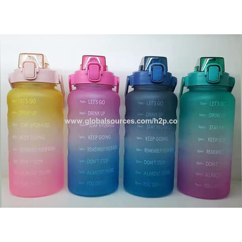 64oz. water bottle with times Motivational Drinking Water Bottles with Carrying Strap