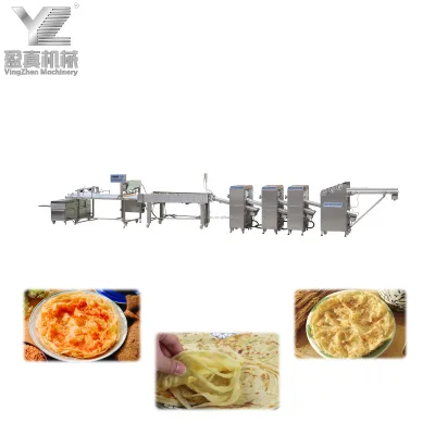 Ying Machinery Half Cooked Paratha Production Line Roti Canai Prata Flaky Plain Paratha Machine